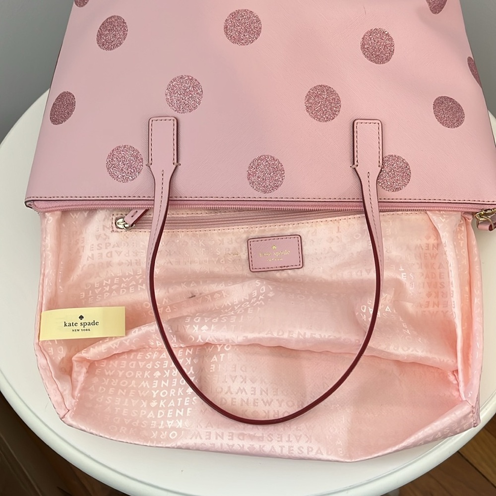 Kate Spade Pink Polka Dot Med Tote - Picture 12 of 15